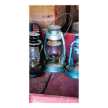 Three Kerosene Lamps Customised Photo Card