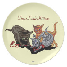 Three Little Kittens Party Plate
