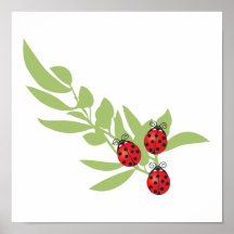 Three Lucky Ladybugs Posters