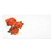 Three Orange Roses Photo Card Template
