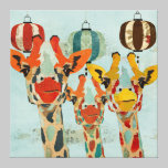 Three Peeking Giraffes Canvas canvas prints