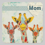 Three Peeking Giraffes Mom Sticker stickers