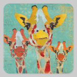 Three Peeking Giraffes Sticker stickers