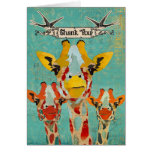 Three Peeking Giraffes Thank You Card
