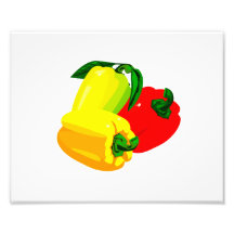 Three peppers graphic red yellow green photograph