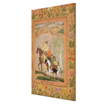 Three Princes Going Hunting, c.1635 (gouache on pa Gallery Wrap Canvas