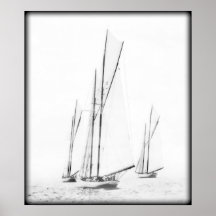 Three Racing Schooners Posters