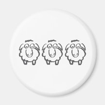 three sheeps refrigerator magnet