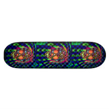 three skull skateboard