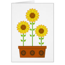 Three Sunflowers Greeting Card