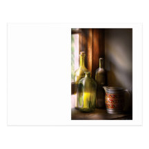 Three wine bottles postcards