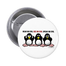 Three Wise Penguins Buttons