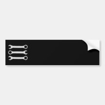 Three Wrenches. Grey and Black. Bumper Sticker