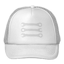 Three Wrenches in Light Grey. Mesh Hats