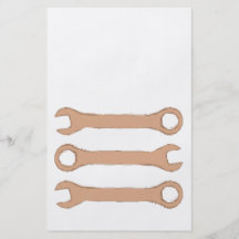 Three Wrenches. Tools. Brown. Full Color Flyer