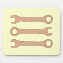 Three Wrenches. Tools. Brown. Mouse Mats