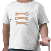 Three Wrenches. Tools. Brown. T Shirt