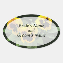 Three Yellow Pansies Save the Date Sticker