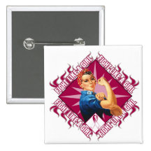 Throat Cancer Fight Rosie The Riveter Button