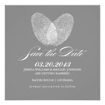 Thumb Print Heart | Save the Date Invitations