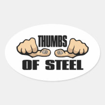 Thumbs of Steel Oval Sticker