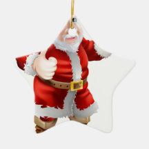 Thumbs up cartoon Santa Ornaments