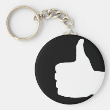 Thumbs Up Gesture, Black Back Key Chain