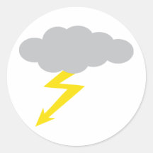 thunderstorm round sticker