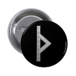 Thurisaz Rune grey Button