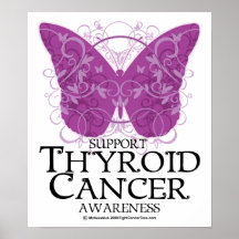 Thyroid Cancer Butterfly Print