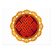Tibetan Karma Buddhism Eternal Knot Postcards