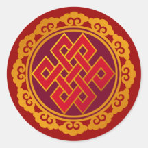 Tibetan Karma Buddhism Eternal Knot Round Sticker