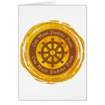 Tibetan Mantra Dharma Wheel Greeting Cards