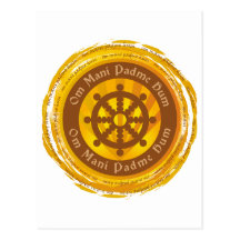 Tibetan Mantra Dharma Wheel Post Card