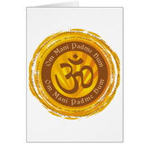 Tibetan Mantra with Aum Symbol Greeting Card