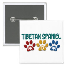 TIBETAN SPANIEL Mum Paw Print 1 Buttons