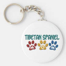 TIBETAN SPANIEL Mum Paw Print 1 Keychain