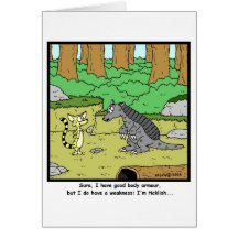 Ticklish: Armadillo Cartoon Greeting Card