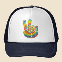 Tie Dye Peace Hand hats