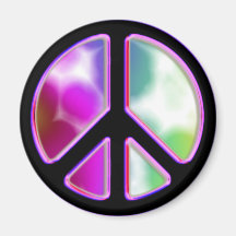 Tie Dye Peace Sign Designs Refrigerator Magnets