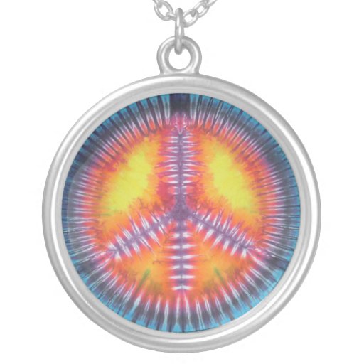 Tie Dye Peace Sign Necklace