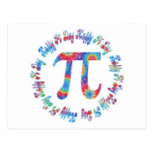 Tie Dye Pi Day Tees and Gifts Postcard
