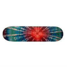 Tie Dye Skateboard - Blue Tiger Stripe