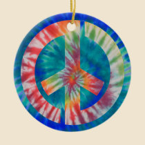 Tie-Dye Stencil Peace ornaments