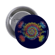 Tie-Dyed Sugar Skull Button