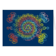 Tie-Dyed Sugar Skull Card