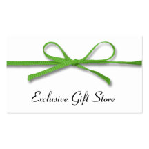 Tied Green Bow Business Cards