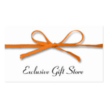 Tied Orange Bow Business Cards