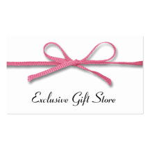 Tied Pink Bow Business Cards