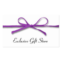 Tied Purple Bow Business Cards